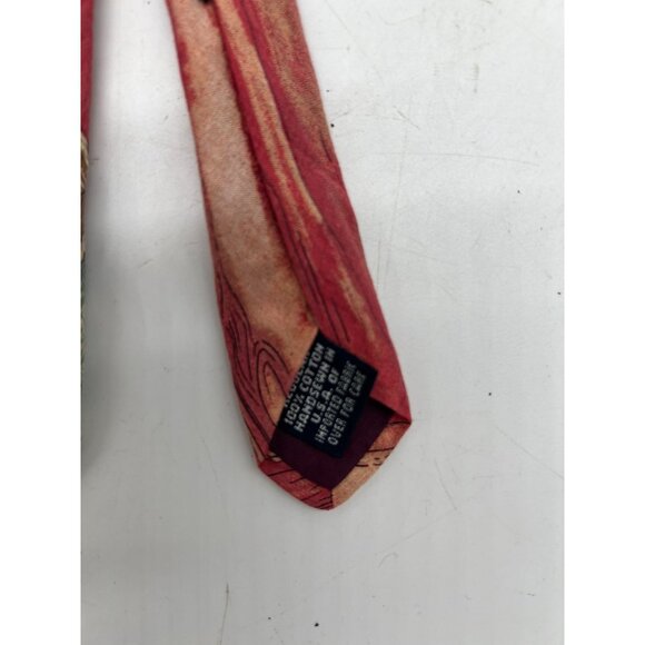 Lands' End Men's 100% Cotton Necktie Multicolor Baseball Theme - Picture 3 of 5